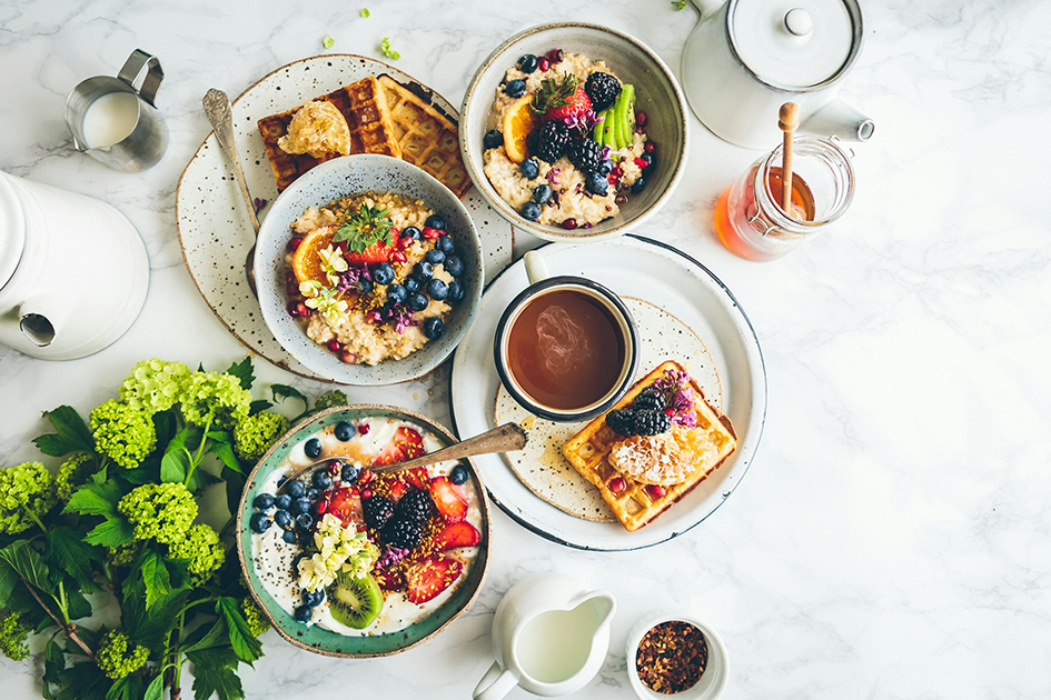 Healthy fresh fruits and natural whole foods on a table