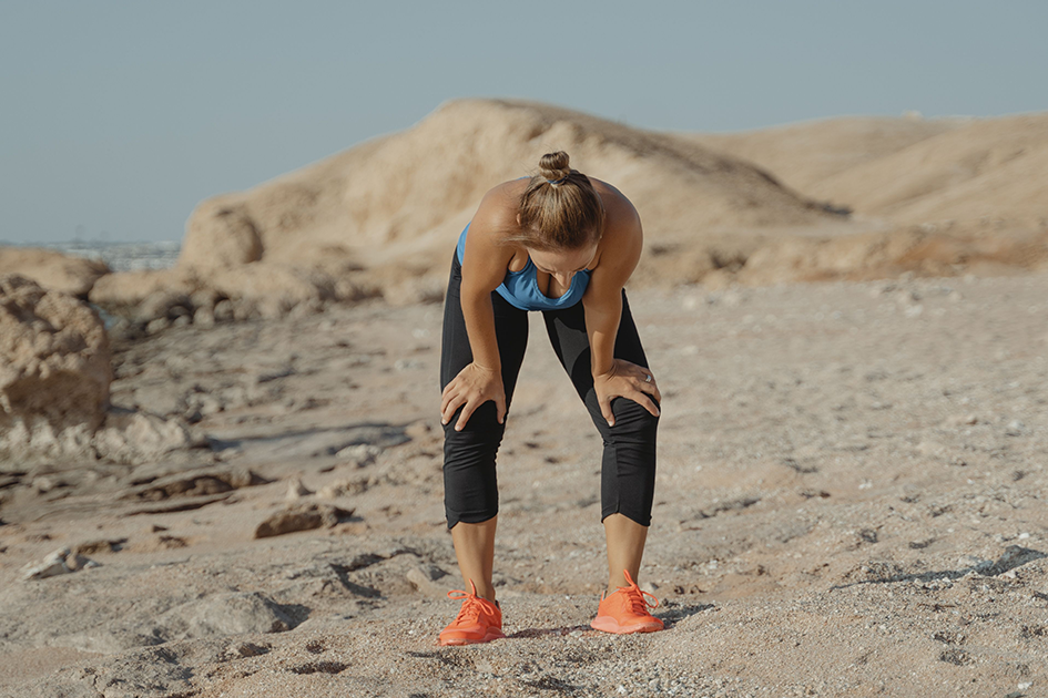 Woman taking a break after exercise